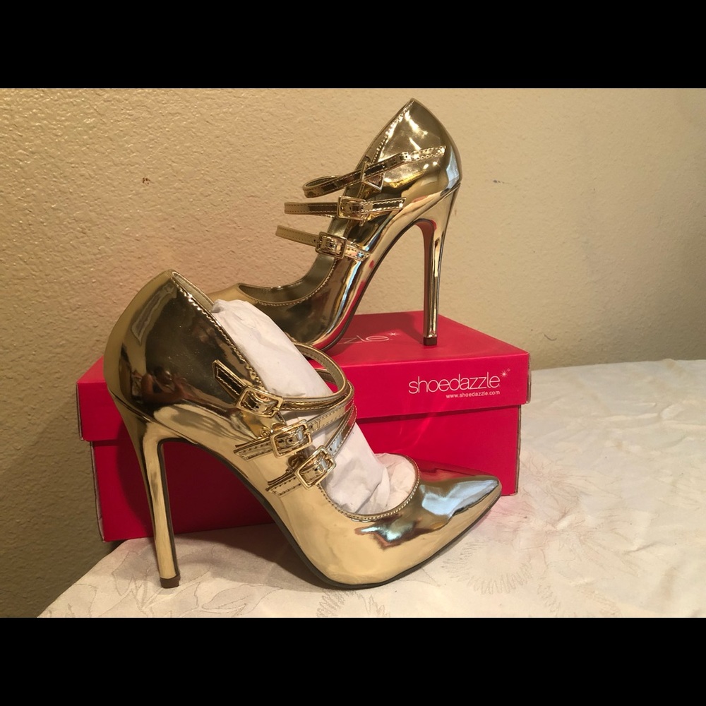 Gold jodelle heels